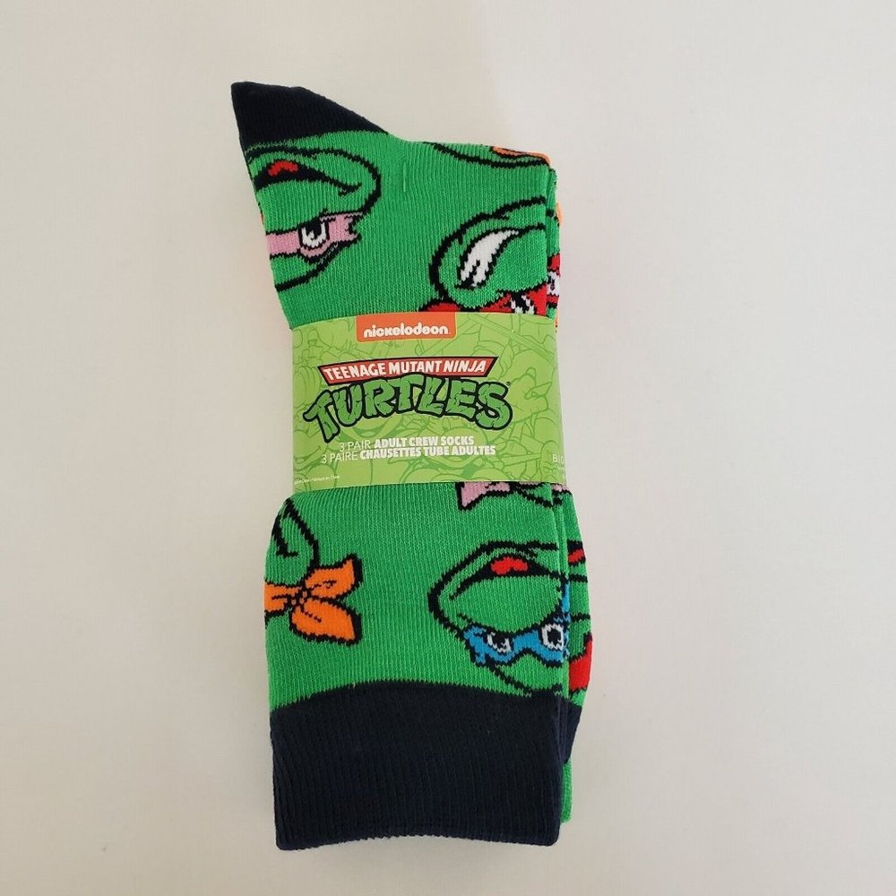 Nickelodeon TMNT Teenage Mutant Ninja Turtles Socks, 3‎ Pack 10-13